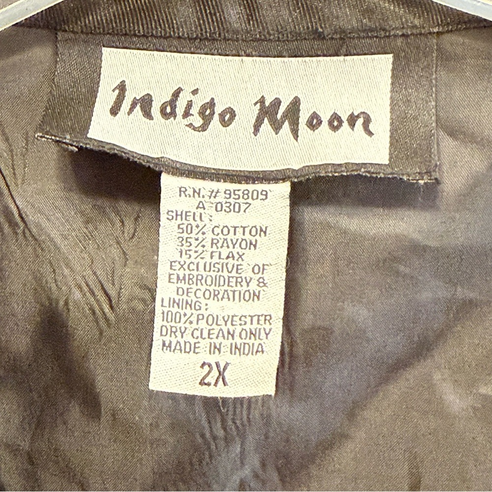 Indigo Moon Patchwork Embroidered Jacket Women's … - image 5